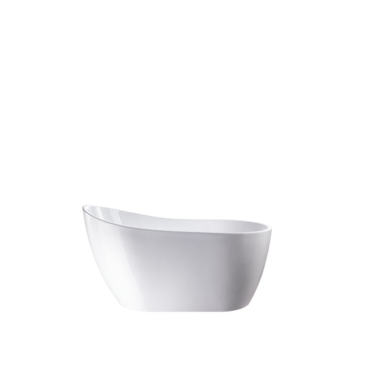 54" White Freestanding Acrylic Soaking Bathtub