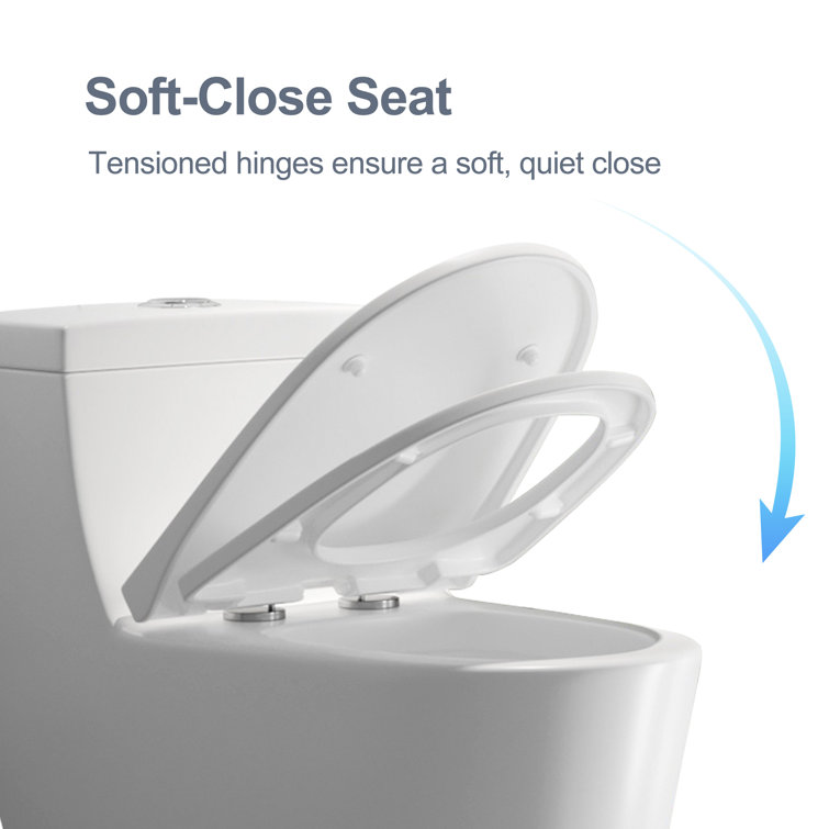 Greta White Elongated One-Piece Dual Flush Toilet