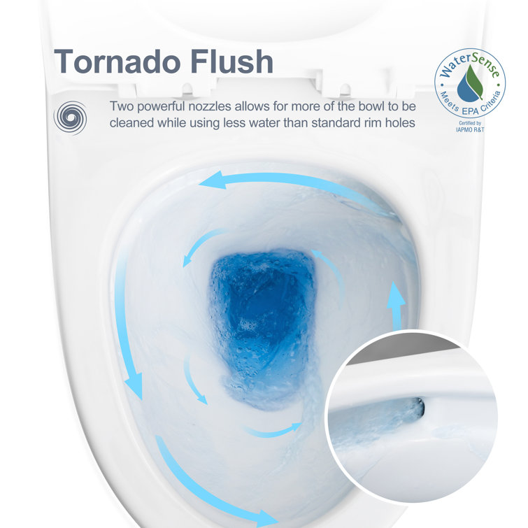 Greta White Elongated One-Piece Dual Flush Toilet