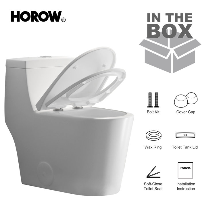 Greta White Elongated One-Piece Dual Flush Toilet