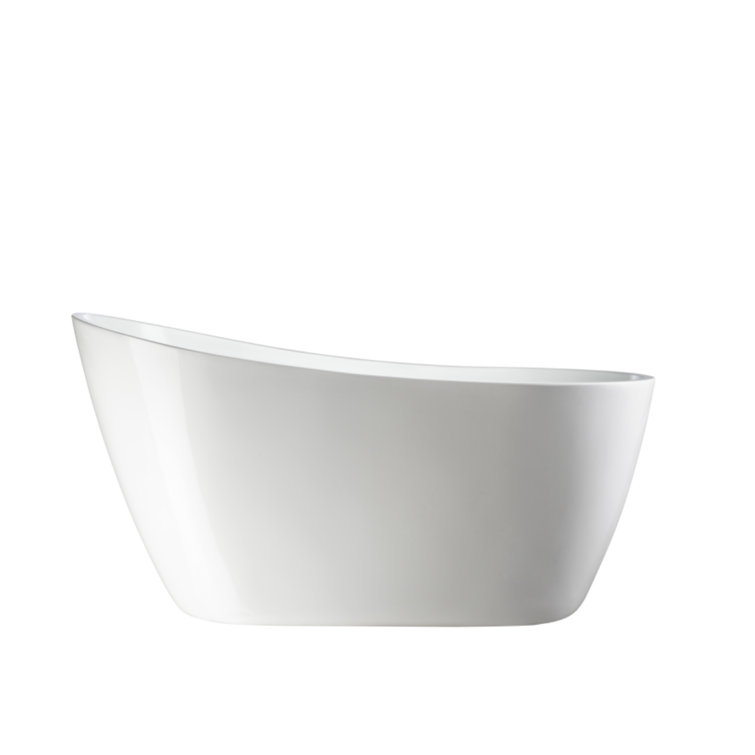 Maya 55" White Acrylic Freestanding Soaking Bathtub