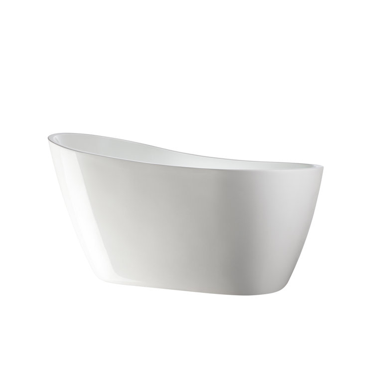 Maya 55" White Acrylic Freestanding Soaking Bathtub