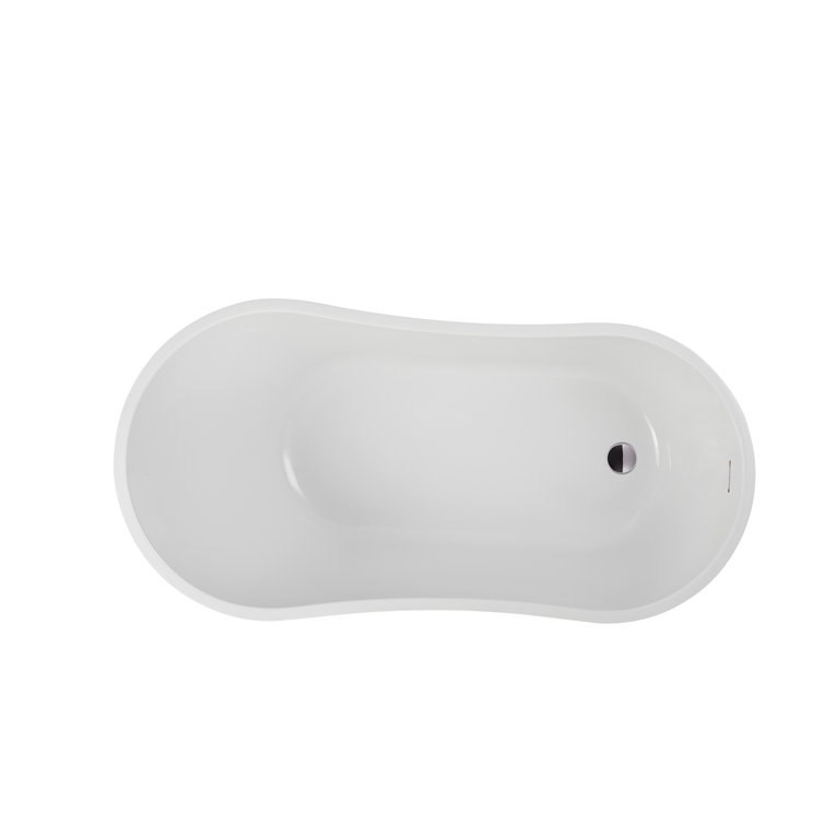 Maya 55" White Freestanding Acrylic Soaking Bathtub