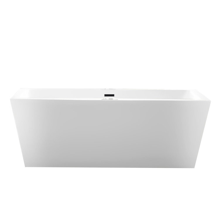 Elena 59" White Acrylic Freestanding Soaking Bathtub