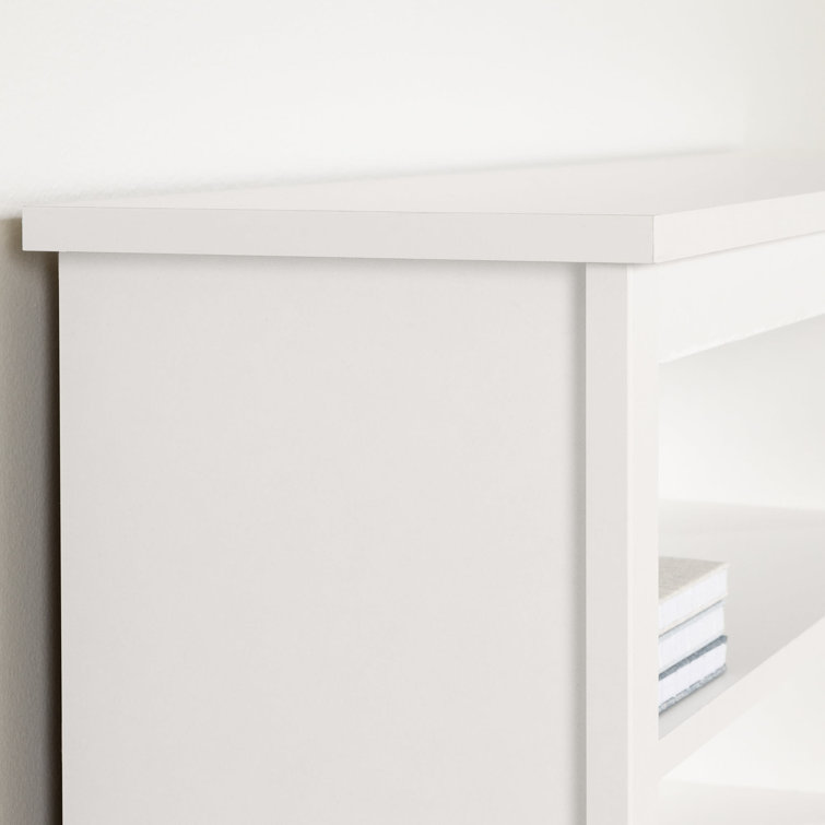 Pure White Twin Wood Storage Bed with Bookcase Headboard and Drawers