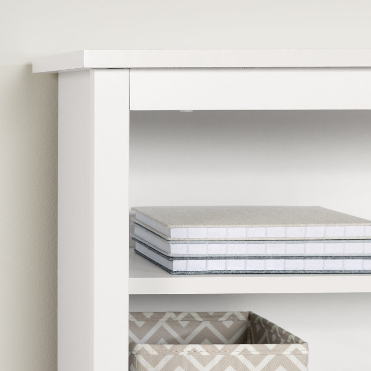Pure White Twin Wood Storage Bed with Bookcase Headboard and Drawers