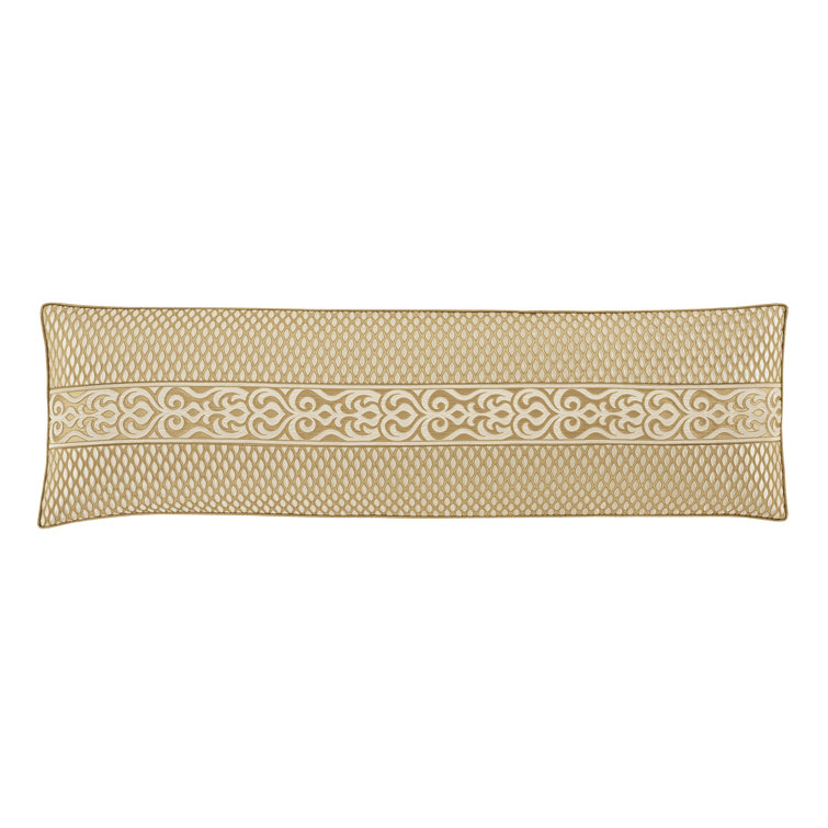 Large Gold Damask Pattern Rectangle Bolster Pillow