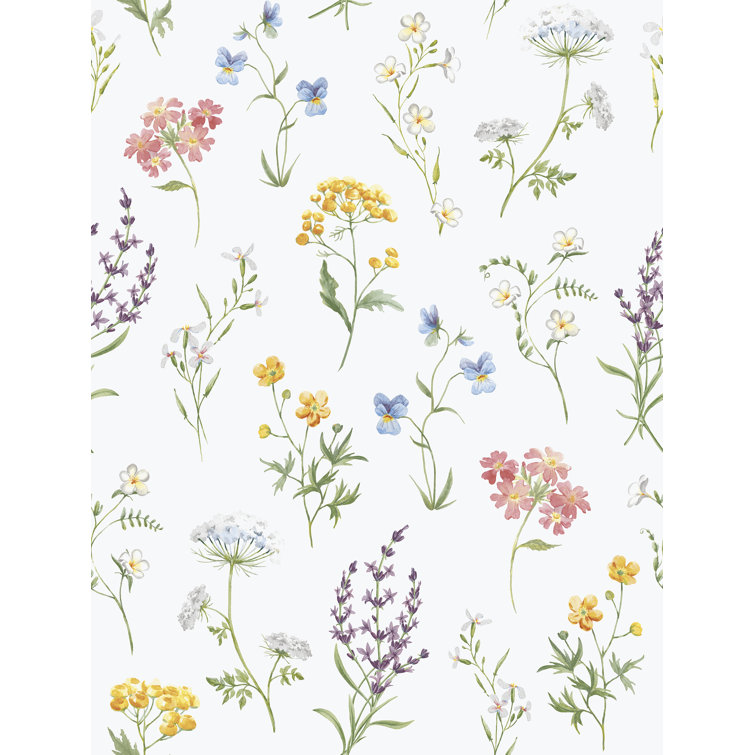 Spring Blossom Botanical Floral Multicolor Non-Woven Wallpaper Roll