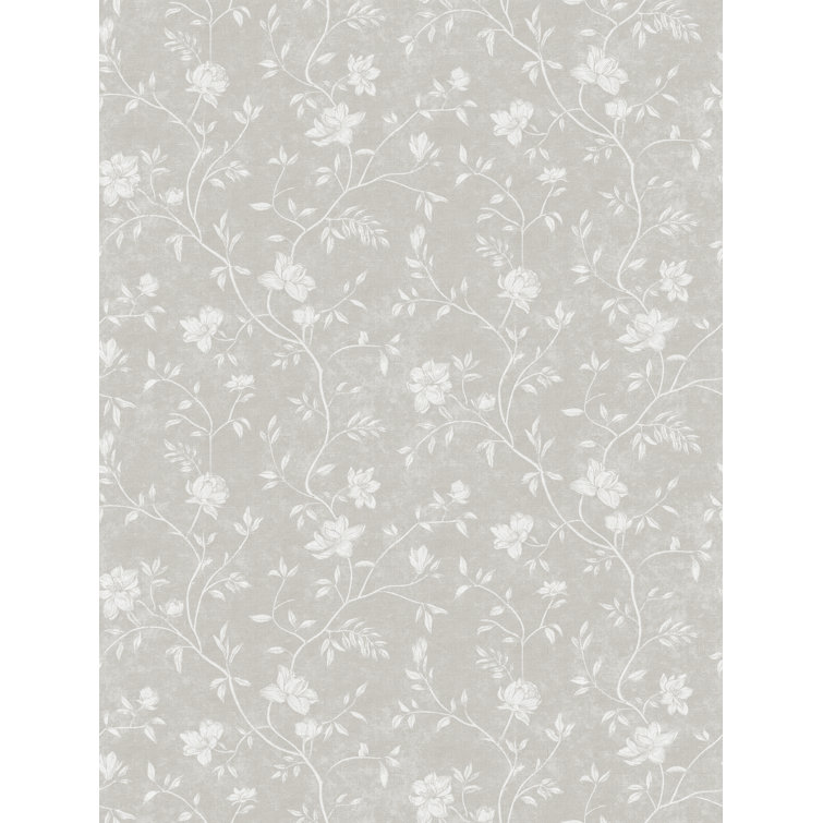 Spring Blossom Magnolia Floral Vine 33' Matte Wallpaper Roll