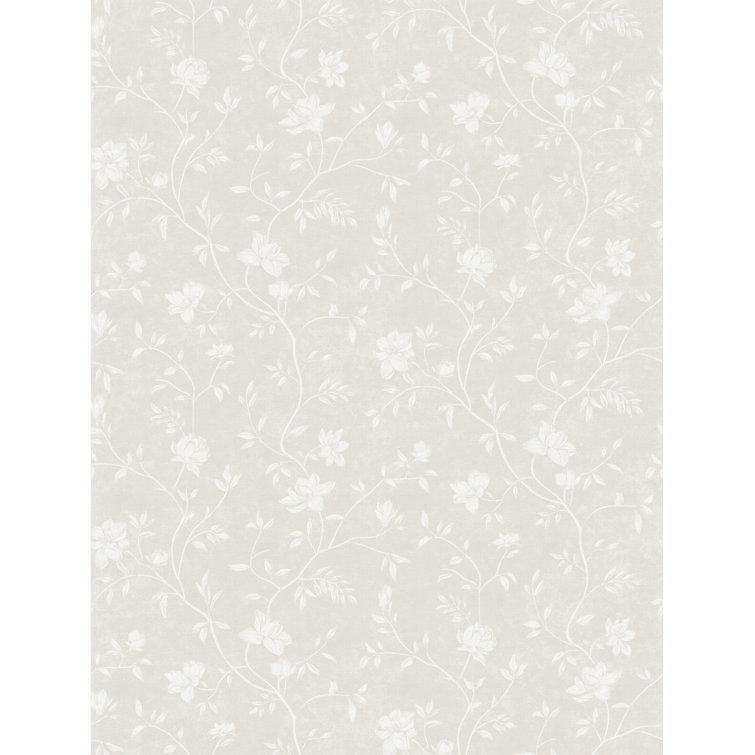 Cream Magnolia Floral Vine Non-Pasted Washable Wallpaper Roll