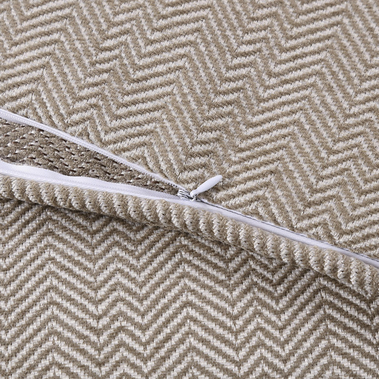 Super King Light Tan Cotton Herringbone Duvet Cover Set