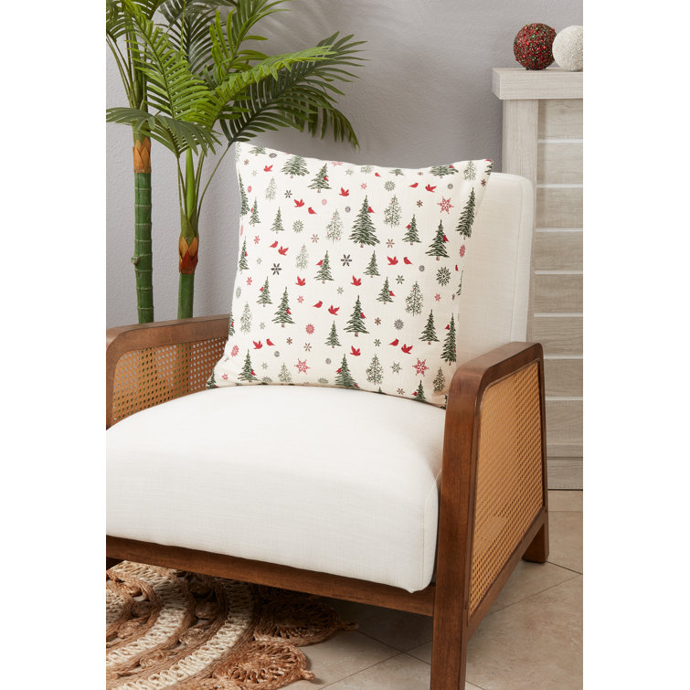 Evergreen Christmas Trees Cotton Throw Pillow