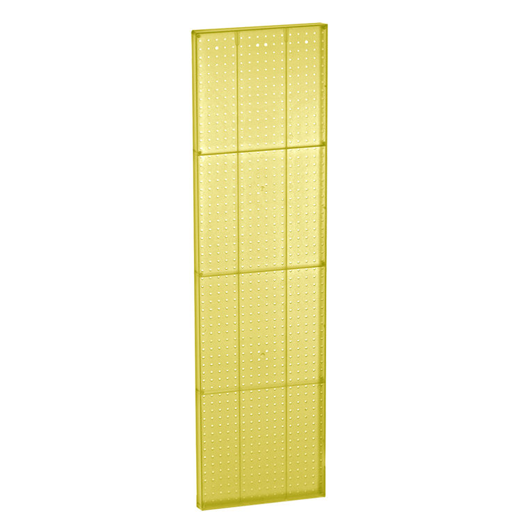 Translucent Yellow Plastic Pegboard Wall Panel, 60" x 16", 2-Pack