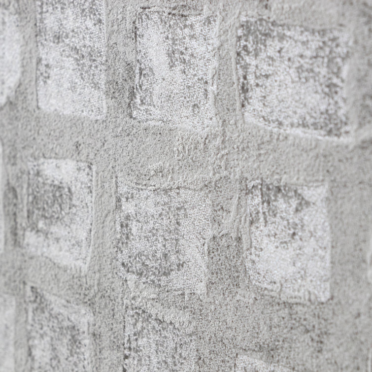 Silver Embossed 3D Geometric Non-Pasted Wallpaper Roll