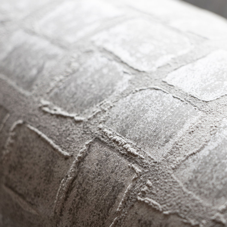 Silver Embossed 3D Geometric Non-Pasted Wallpaper Roll