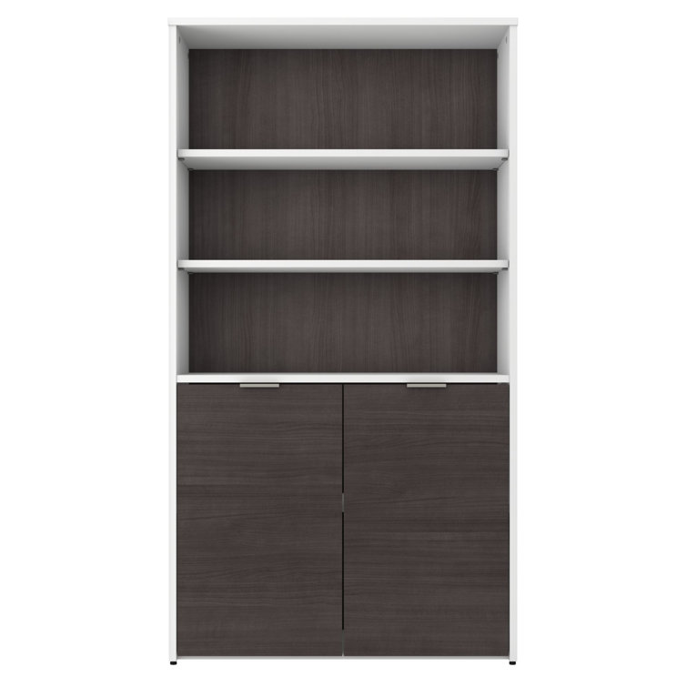 Jamestown 66" Storm Gray and White 5-Shelf Bookcase
