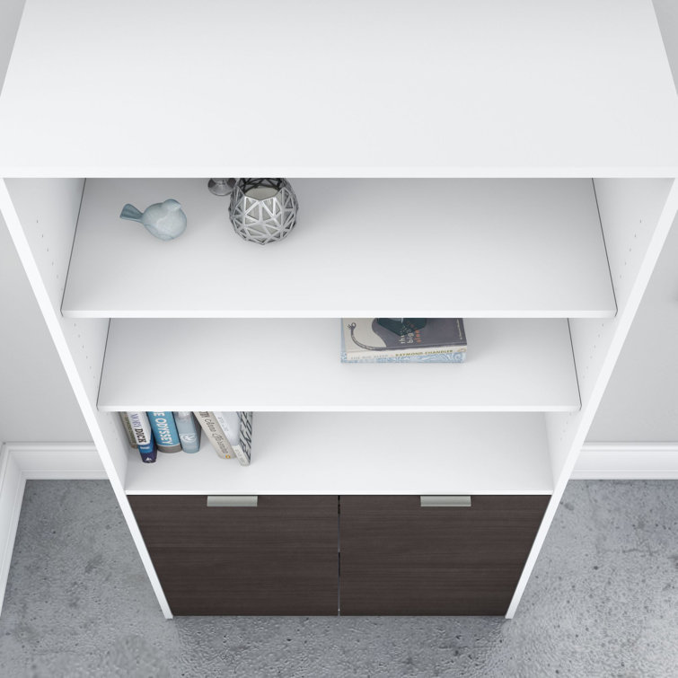Jamestown 66" Storm Gray and White 5-Shelf Bookcase