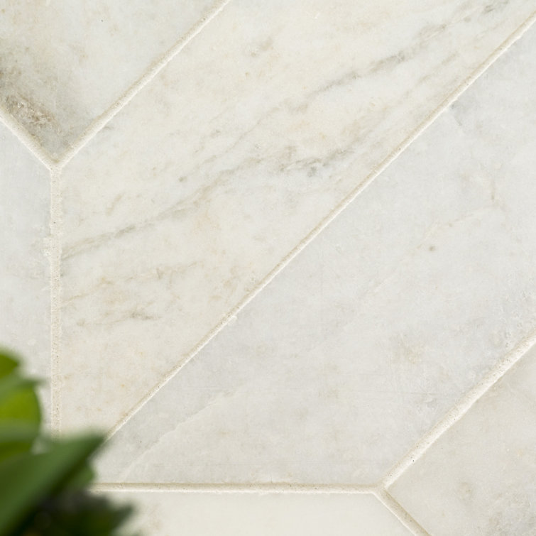 Arabescato Venato White Honed Marble Mosaic Tile Sheet