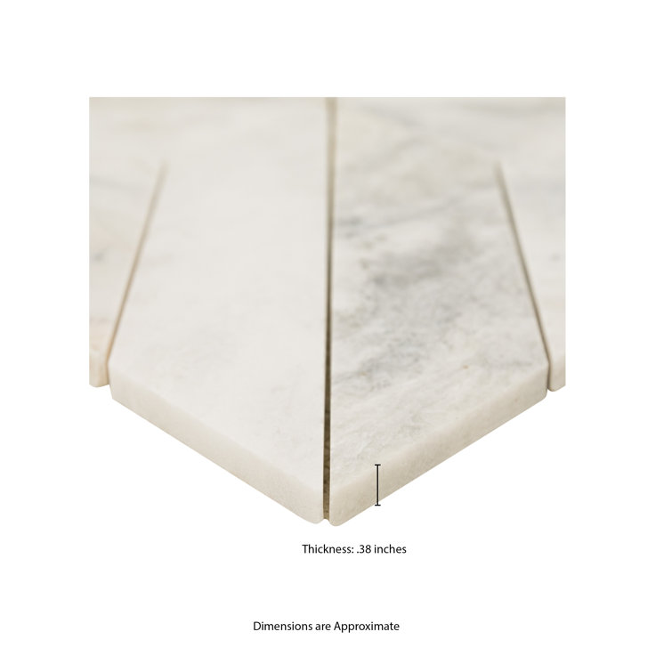 Arabescato Venato White Honed Marble Mosaic Tile Sheet