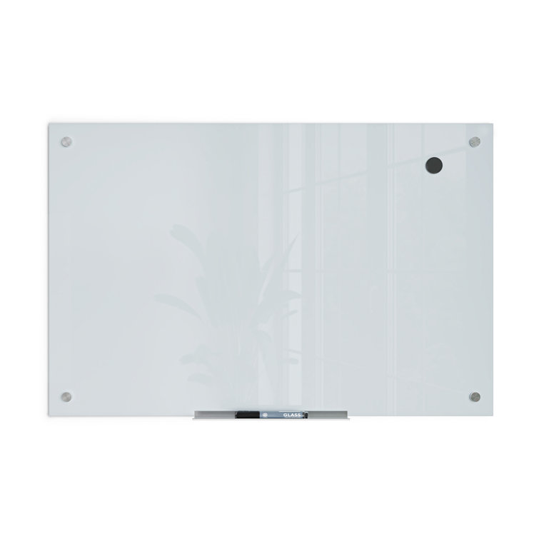36" x 24" White Magnetic Glass Dry Erase Board