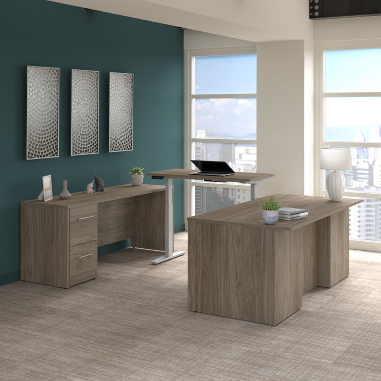 Modern Hickory 71'' Wood Executive Credenza Desk
