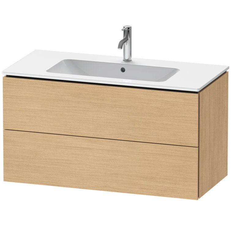 Natural Oak Wall Mounted Single Bathroom Vanity Base