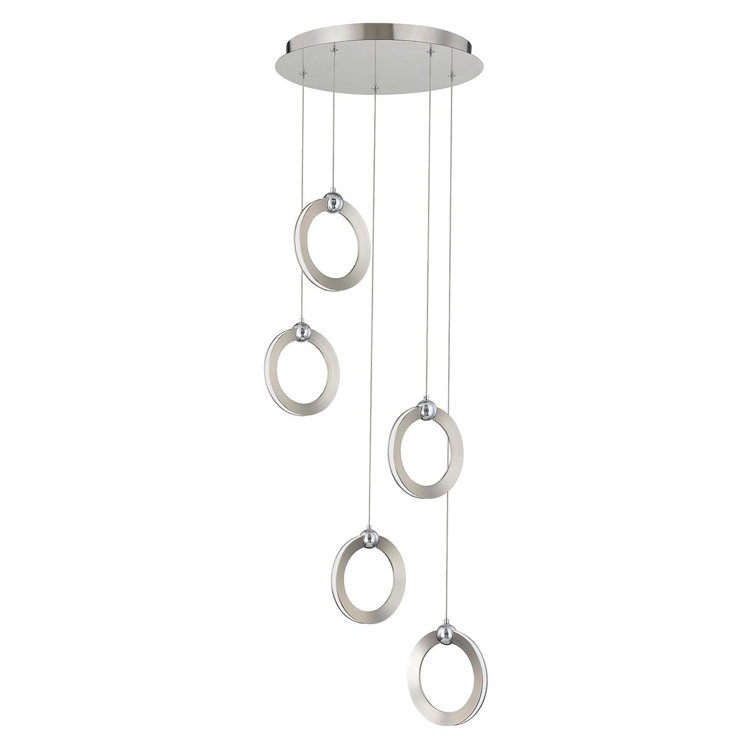 Mini Brushed Nickel LED Indoor/Outdoor Pendant Light