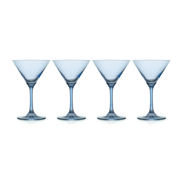 Veneto Frost Blue Handmade Martini Glasses Set of 4