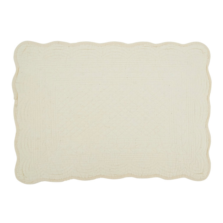 Ivory Quilted Cotton Rectangle Placemats Set of 4