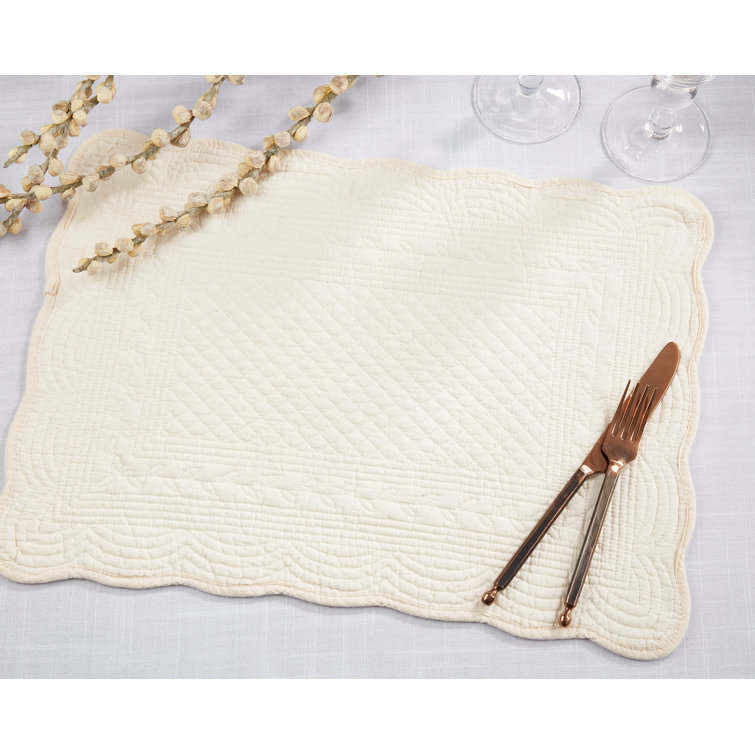 Ivory Quilted Cotton Rectangle Placemats Set of 4