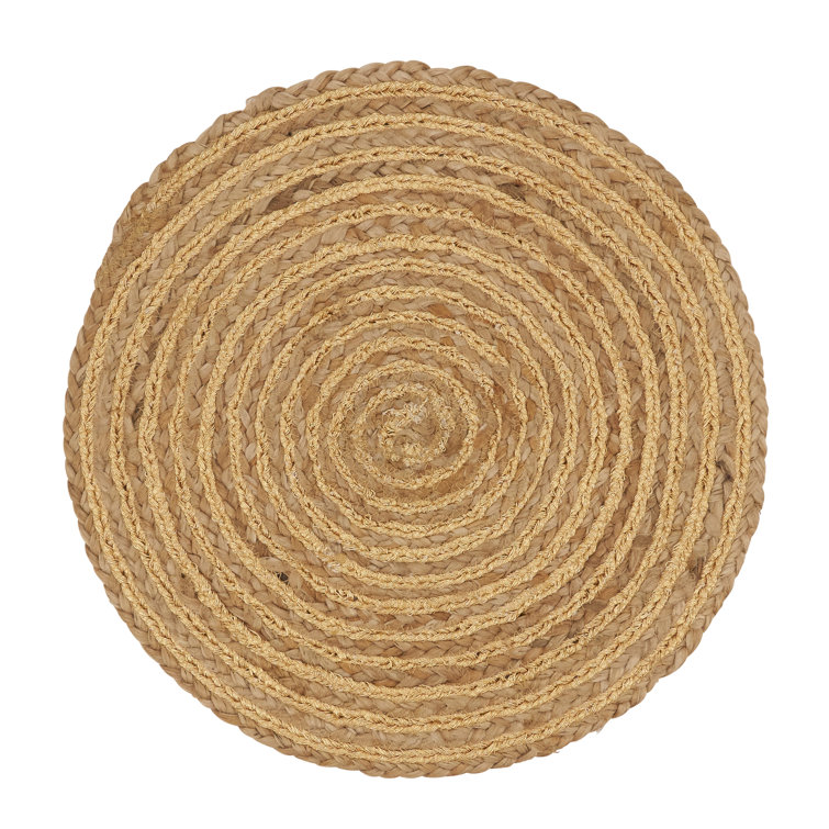 Gold Shimmer Spiral Jute Round Placemats, Set of 4