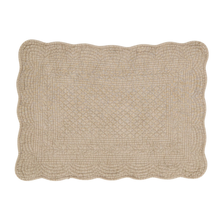 Taupe Quilted Cotton Rectangle Placemats Set of 4