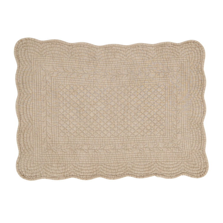 Taupe Quilted Cotton Rectangle Placemats Set of 4