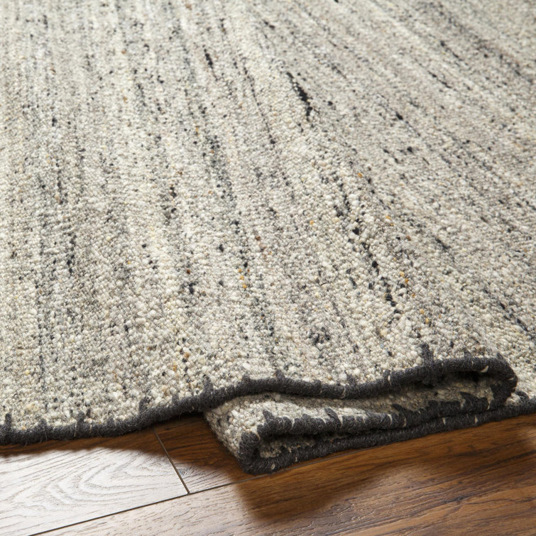 Handmade Gray Wool 8' x 10' Rectangular Rug