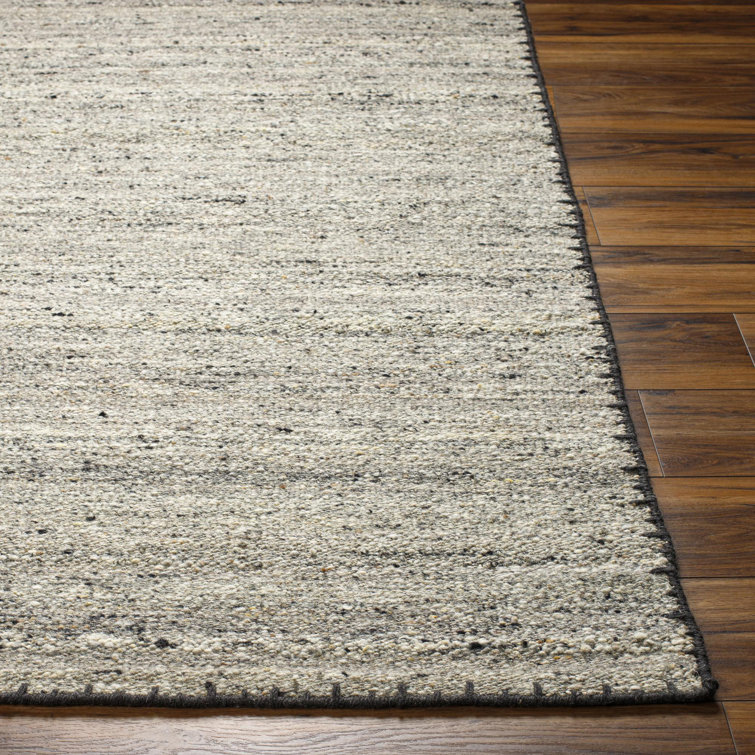 Handmade Gray Wool 8' x 10' Rectangular Rug