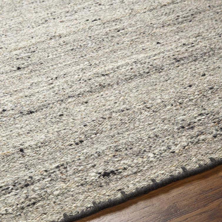 Handmade Gray Wool 8' x 10' Rectangular Rug