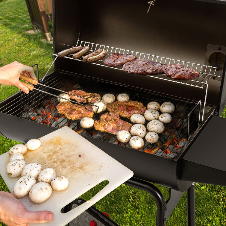 Royal Gourmet 30-Inch Black Barrel Charcoal Grill with Smoker