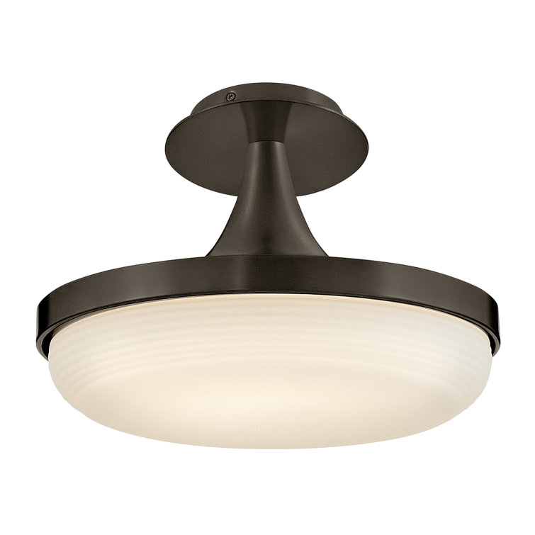 Elsa Black Oxide 32W LED Convertible Pendant with Cased Opal Shade