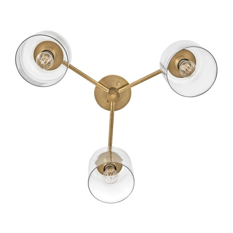 Axel Heritage Brass 3-Light Semi-Flush Ceiling Jar