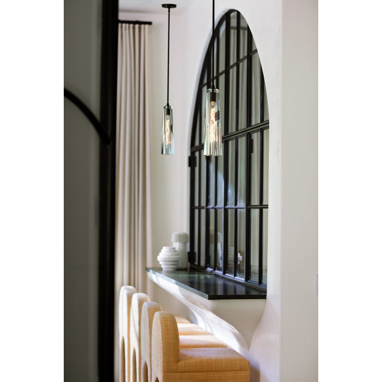 Cosette Sleek Black Oxide LED Pendant with Crystal-Cut Shade