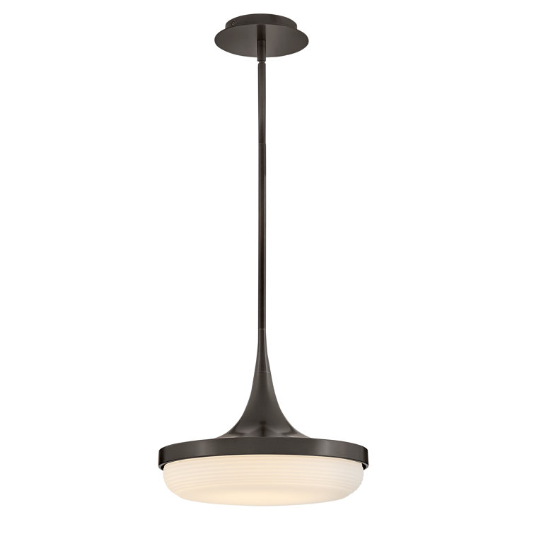Elsa Black Oxide 32W LED Convertible Pendant with Cased Opal Shade