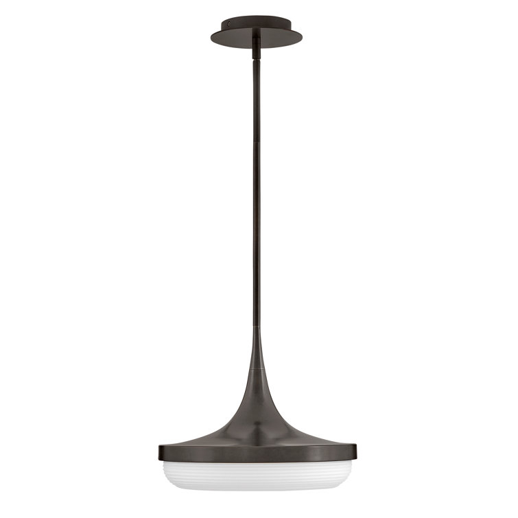 Elsa Black Oxide 32W LED Convertible Pendant with Cased Opal Shade