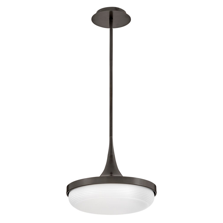 Elsa Black Oxide 32W LED Convertible Pendant with Cased Opal Shade