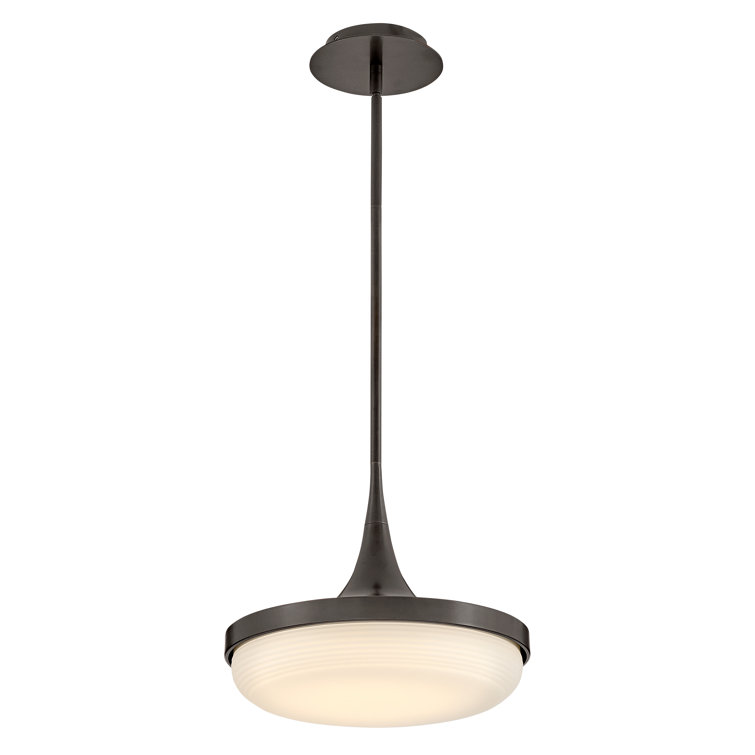 Elsa Black Oxide 32W LED Convertible Pendant with Cased Opal Shade