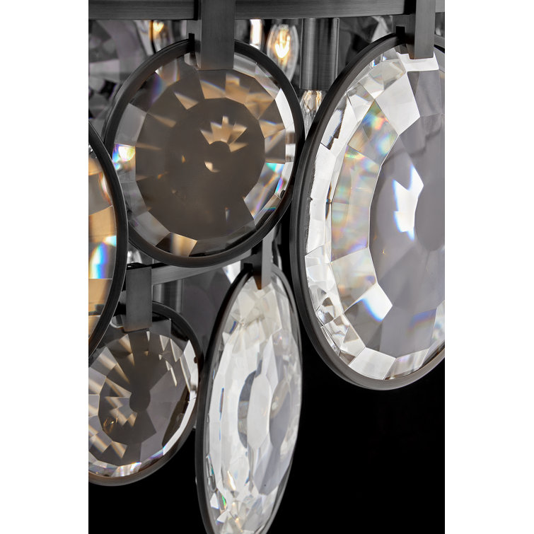 Nala Optic Crystal 15-Light Tiered Black Chandelier
