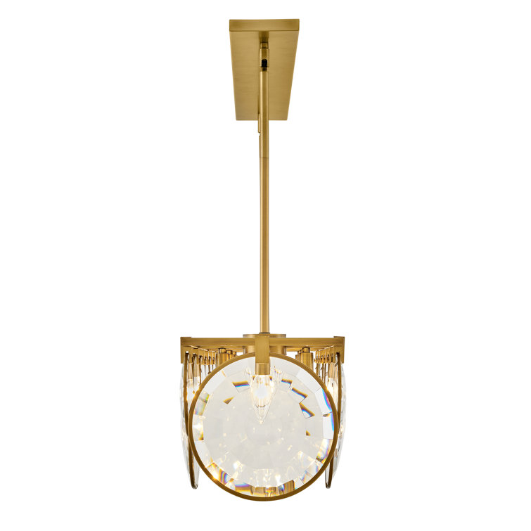 Nala Heritage Brass Optic Crystal 8-Light Linear Chandelier