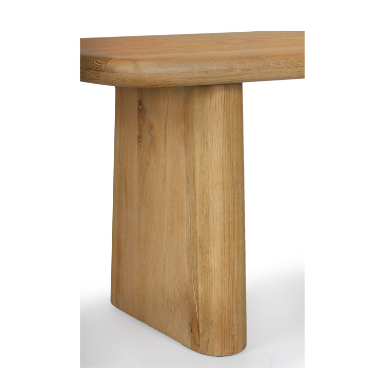 Natural Oak Solid Wood Dining Bench with Sculpted Legs