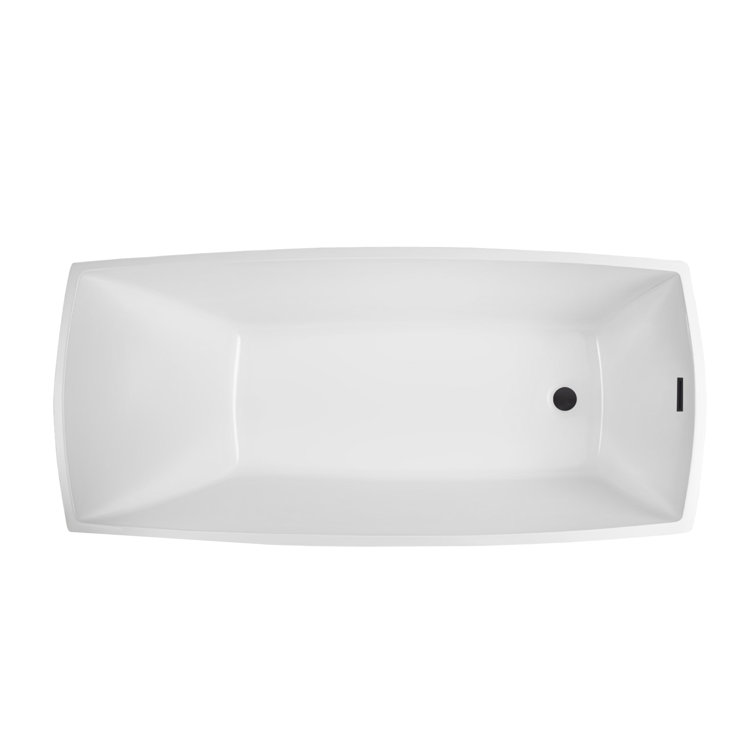 Luxurious 67" White Acrylic Freestanding Bathtub