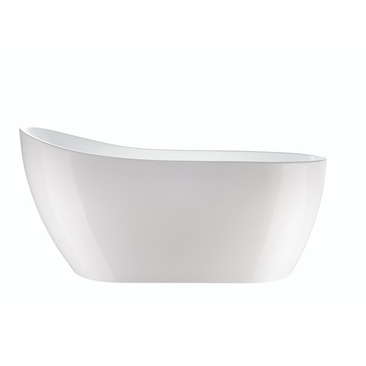Amara 59'' White Acrylic Freestanding Soaking Bathtub