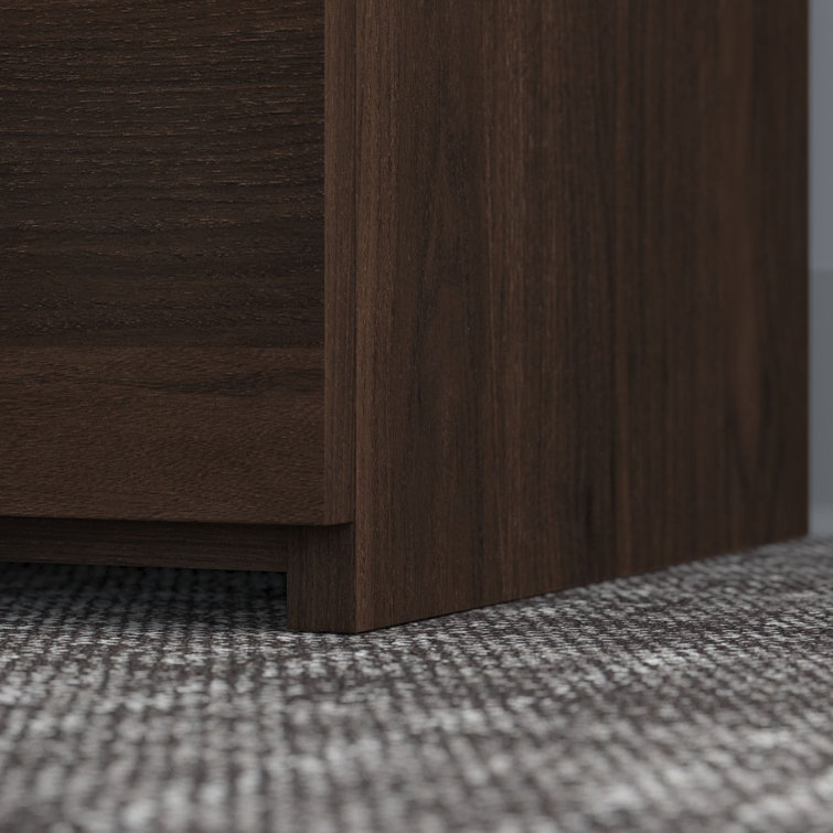 Black Walnut 5-Shelf Bookcase with Hinged Doors